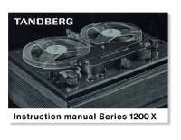 Tandberg 1200-X - Owners Manual